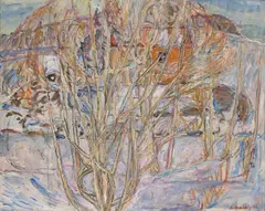 Alexander Schultz, Vinterdag, 1951, Olje på lerret