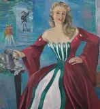 Johan Christian Castberg, Portrett av Wenche Foss i en rolle, 1952, Olje på lerret