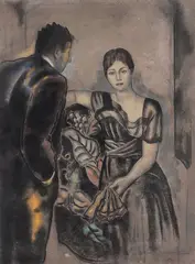 Svein Bolling, Kunstmaler ser på portrettet av Olga Koklova, Pastell