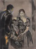 Svein Bolling, Kunstmaler ser på portrettet av Olga Koklova, Pastell