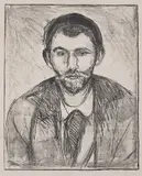 Edvard Munch, Stanislaw Przybyszewski, Litografi trykket i svart på tykt gråhvitt papir