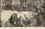 Edvard Munch, Ruletten, Radering trykket i svart på middels tykt gulhvitt