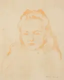 Edvard Munch, Ottilie Schiefler, Fargelitografi trykket i lys brunrød på middels