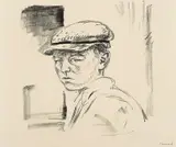 Edvard Munch, Jarl, Litografi trykket i svart på tykt gulhvitt papir