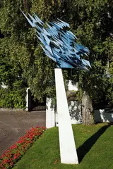 Arnold Haukeland, Fugleflukt, 1970, Blåmalt aluminium