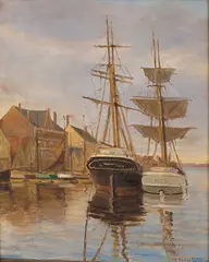 Per Gjemre, Fra Stavanger havn, Olje på lerret