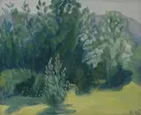 Rudolph Thygesen, Løvtrær, 1945, Olje på plate