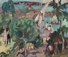 Ragnar Kraugerud, Solbadere, Olje på plate