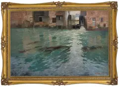 Frits Thaulow, Bak møllene, Montreuil-sur-Mer, 1892, Olje på lerret
