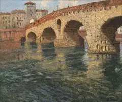 Frits Thaulow, Ponte di Pietra, Verona, Olje på lerret