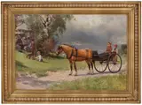 Axel Ender, Kystlandskap med hest, vogn og folkeliv