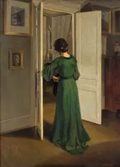 Lars Jorde, Kvinne i interiør, 1902, Olje på lerret