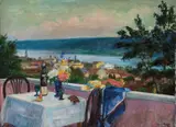 Alf Lundeby, Sommerkveld - Lillehammer, 1941, Olje på lerret
