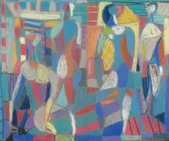 Jakob Weidemann, Figurer, 1949, Pastell på plate
