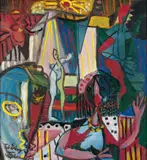 Figurkomposisjon by Jakob Weidemann, Olje på lerret, sold Nov 2019