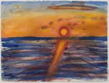 Frans Widerberg, Solnedgang, 1981, Akvarell på papir