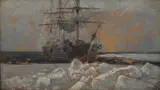 Carl Wilhelm Barth, Skip går inn i isen, Olje på plate