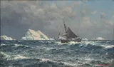 Lauritz Haaland, Gjøa i ishavet, 1928, Olje på lerret
