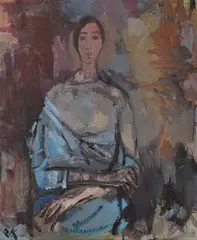 Ragnar Kraugerud, Sittende kvinne, Olje på plate