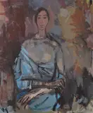 Ragnar Kraugerud, Sittende kvinne, Olje på plate