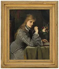 Johanne Mathilde Dietrichson, Brevskriverske, 1880, Olje på lerret