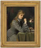 Johanne Mathilde Dietrichson, Brevskriverske, 1880, Olje på lerret