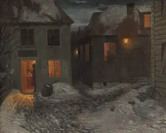 Theodor Kittelsen, Småbyinteriør, Kragerø, 1881, Olje på lerret