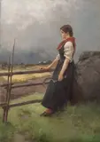 Axel Ender, Kvinne med sigd ved skigard