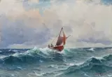 Lauritz Haaland, Losskøyte, 1893, Olje på lerret