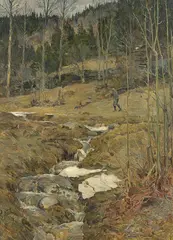 Gerhard Munthe, Vår i skogen, 1909, Olje på lerret