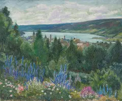 Alf Lundeby, Utsikt over Lillehammer, 1920, Olje på lerret