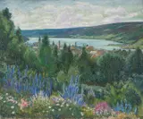 Alf Lundeby, Utsikt over Lillehammer, 1920, Olje på lerret