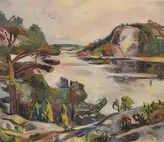 Per Deberitz, Kystlandskap, 1937, Olje på lerret