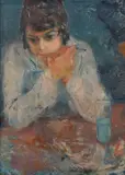 Søren Onsager, Kvinne med sigarett, 1919, Olje på lerret