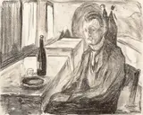 Edvard Munch, Selvportrett ved vinen