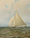 Hjalmar Johnssen, Engelsk race, Themsen, 1897, Olje på lerret
