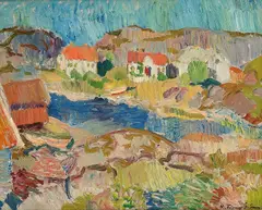 Fra Ramsøya by Hans Finne-Grønn, Olje på plate, sold Jun 2010