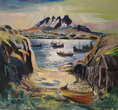 Ola Abrahamsson, Fra Nordland, 1937, Olje på lerret