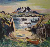 Ola Abrahamsson, Fra Nordland, 1937, Olje på lerret