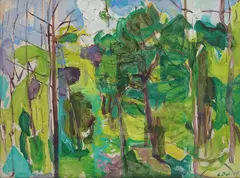 Harald Dal, Landskap, Nesodden, 1945, Olje på plate
