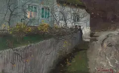 Frits Thaulow, Ved en gammel prestegård, 1889, Olje på lerret