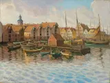Per Gjemre, Fra Stavanger havn, studie, 1887, Olje på lerret