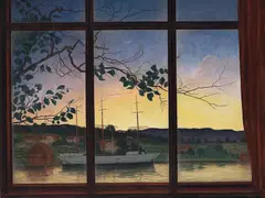 Olaf Martinius Willums, Fra Porsgrunn, 1918, Olje på lerret
