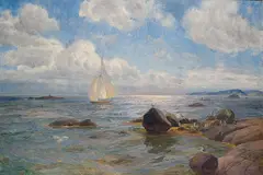 Thorolf Holmboe, For fulle seil, Olje på lerret