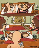 Hariton Pushwagner, Good Morning, 2000, Akryl og collage på plate