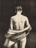 Odd Nerdrum, Ryggvendt akt, Litografi, lysmål