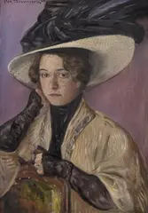 Oscar Grønmyra, Kvinneportrett, 1908, Olje på lerret