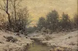 Philip Barlag, Vinterlandskap, Olje på lerret