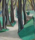 Xan Krohn, Parkvei, Olje på lerret