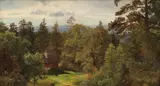 Hans Gude, Fra Berg, studie, 1853, Olje på lerret, oppklebet på plate